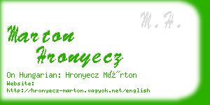 marton hronyecz business card